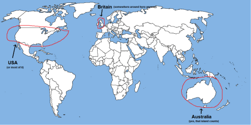 world map australia britain america